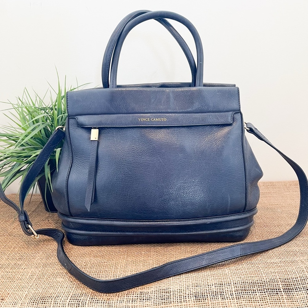 Vince Camuto Blue Leather Satchel